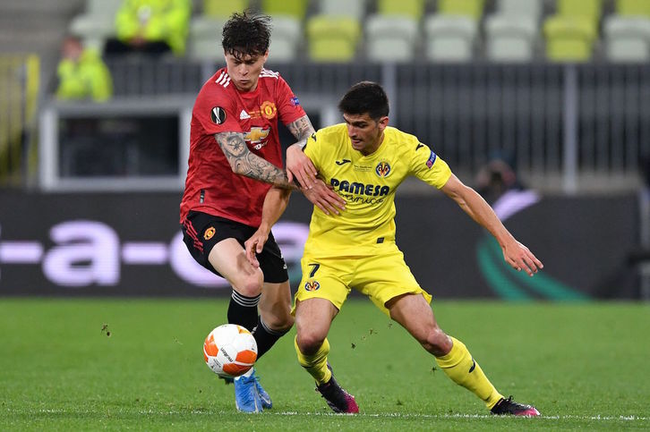 Gerard Moreno ha abierto la cuenta anotadora de la final. (Adam WARZAWA/AFP)