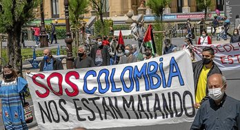 Euskal Herrian ere izan du oihartzuna Kolonbiako egoerak. Andoni Canellada | FOKU