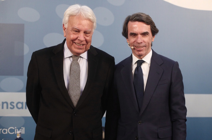 Felipe González y José María Aznar, los que más han indultado, ahora en contra. (Eduardo PARRA | Europa Press)