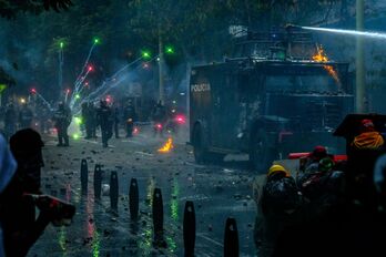 Incidentes en la ciudad de Medellín. (Joaquín SARMIENTO/AFP)
