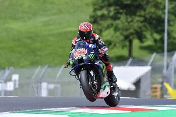 Fabio Quartararo, en la clasificación oficial para el GP de Italia. (Tiziana FABI / AFP)