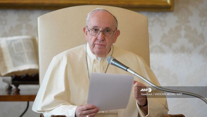 El Papa Francisco, en una de sus intervenciones. (VATICAN MEDIA/AFP)