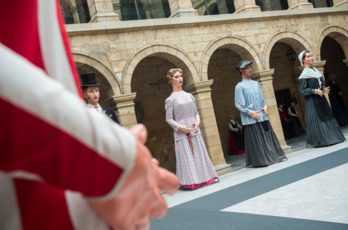 Los gigantes y cabezudos de la capital vizcaina protagonizan la muestra. (Monika DEL VALLE | FOKU) 