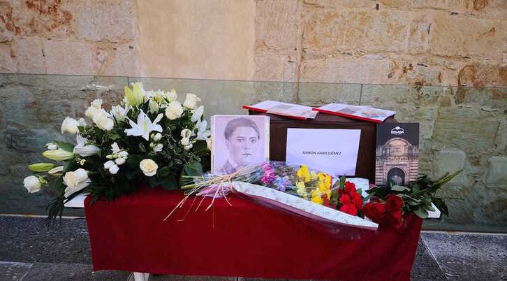 Los restos de Ramón Haro, al fin recibidos hoy por sus familiares. (Gobierno de Nafarroa)