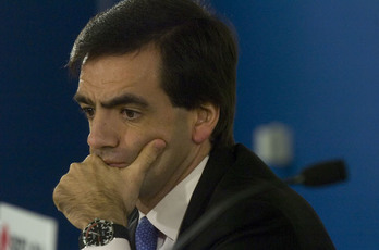 Iñaki Badiola, durante una rueda de prensa como presidente de la Real. (Andoni CANELLADA/FOKU)