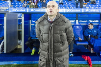 Javi Cabello dirigió al primer equipo albiazul tres partidos en 2017. (Juanan RUIZ/FOKU)