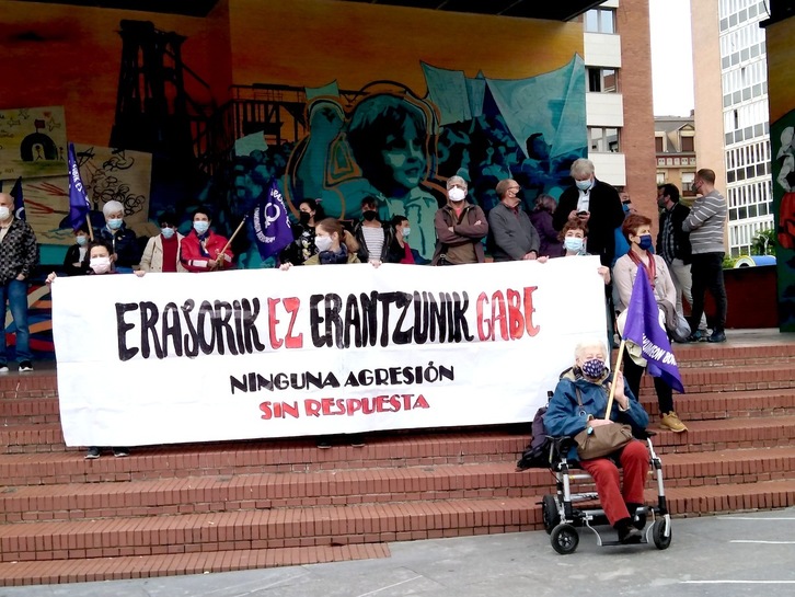 Imagen de archivo de una movilización contra la violenica mahista en Barakaldo. (ARGITAN)