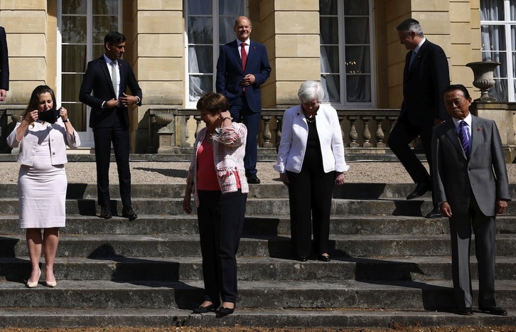 Los distintos ministros de cada país se han reunido en la Casa de Lancaster, en Londres. (Henry NOCHOLLS/AFP)