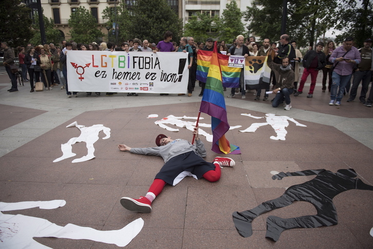 Una protesta contra la homofobia. (Juan Carlos RUIZ/FOKU)