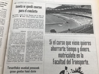 Anoetako ekitaldiari buruz ‘Egin’ egunkariak jasotako informazioa.