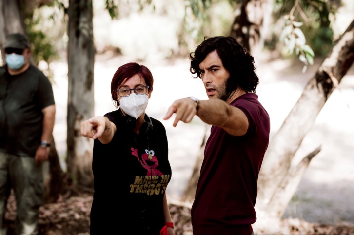 La debutante Macarena Astorga dirigiendo al actor Javier Rey. (NAIZ)