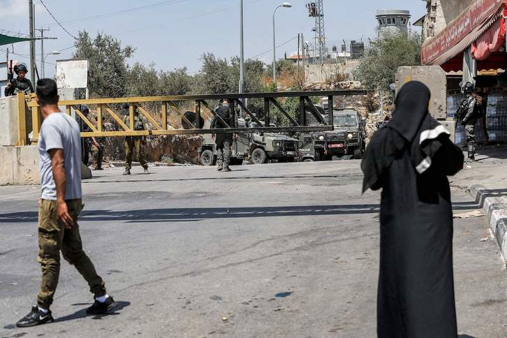 Soldados israelíes en Ramala. (Abbas MOMANI/AFP)