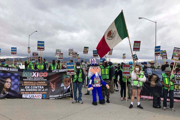 Protesta contra la detención de personas migrantes en México. (Guillermo ARIAS/AFP)