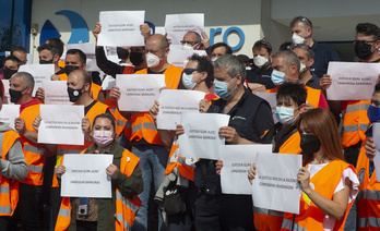 Movilización de los trabajadores de ITP contra los despidos. (Monika DEL VALLE/FOKU)
