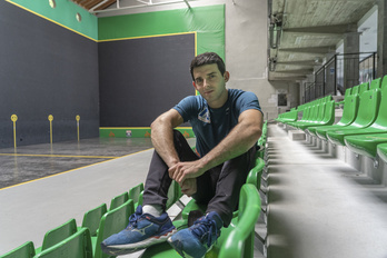 Jokin Altuna Amezketako Larrunarri pilotalekuan. (Andoni CANELLADA/FOKU)