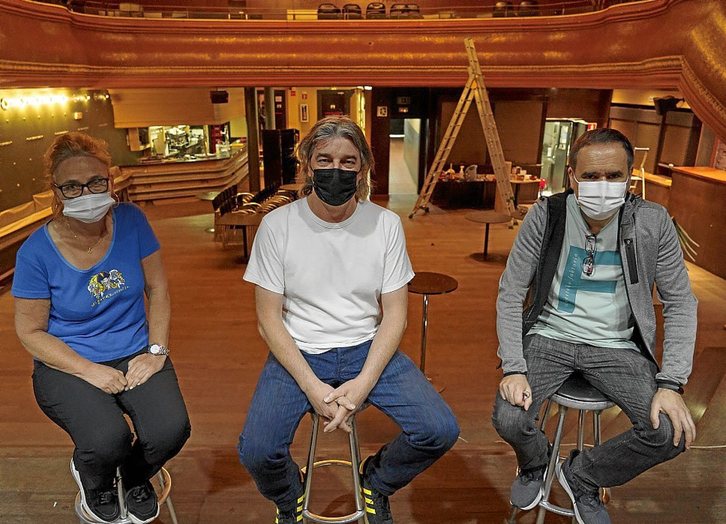 Isa Isazelaia, Mikel Urbeltz eta Jabi Zabala. (Aritz LOIOLA/FOKU)