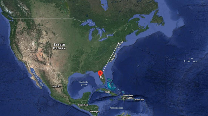 Para ilustrar el cambio de latitud que se habría experimentado, los autores señalan que sería como si, en la actualidad, Nueva York se desplazase al lugar que ocupa Tampa. (google)