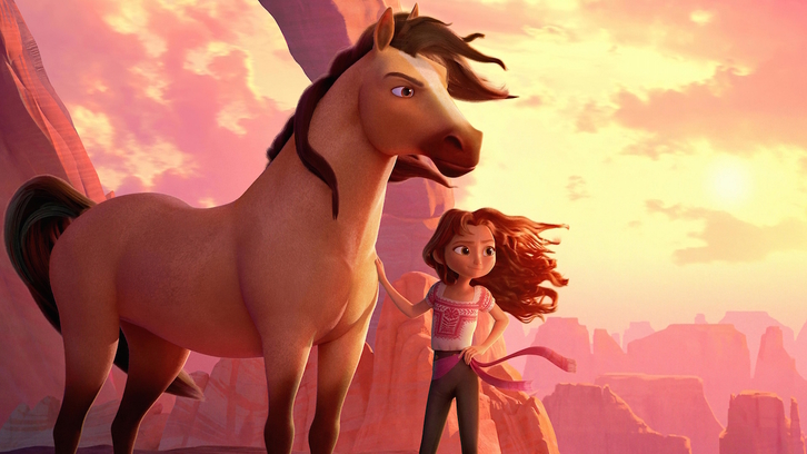 El caballo Mustang encuentra compañía humana en una pequeña amazona. (NAIZ)