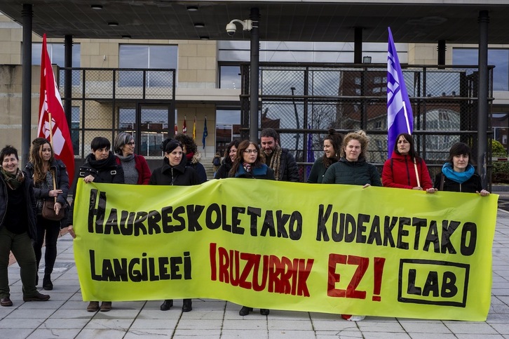 Haurreskoeleteko langileen mobilizazio eta greba LABek deituta 2019an. (Jaizki FONTANEDA/FOKU)