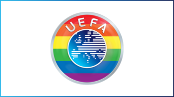 UEFAren logoa ostadar kolorez koloreztatuta. (UEFA)