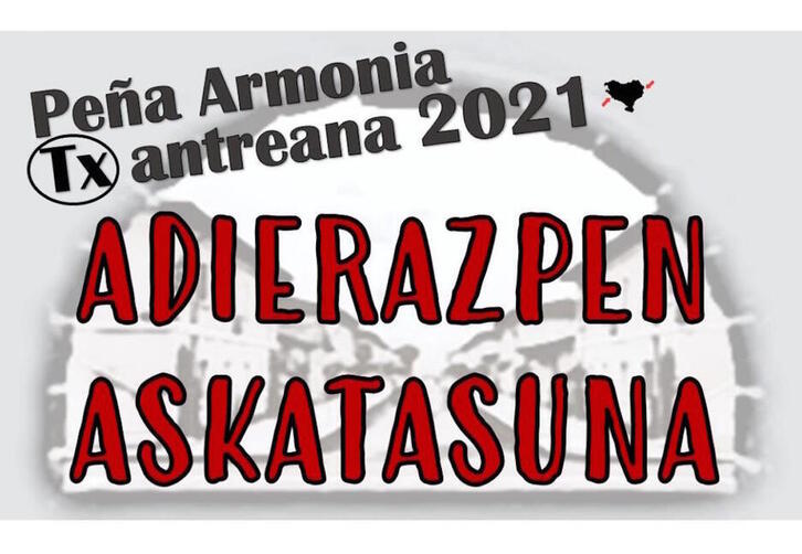 La pancarta de este año de la Peña Armonía ha resultado premonitoria.
