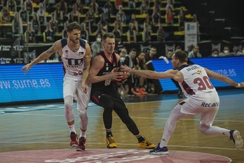 El futuro de Arnoldas Kulboka en Bilbao Basket está en el aire. (Aritz LOIOLA / FOKU)