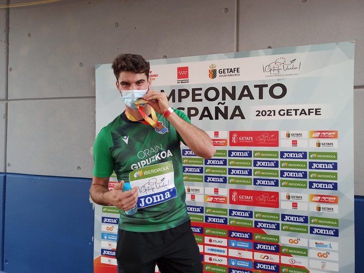 Odei Jainaga ha ganado su segunda medalla de oro en el Campeonato de España, (@REALSOCIEDAD)