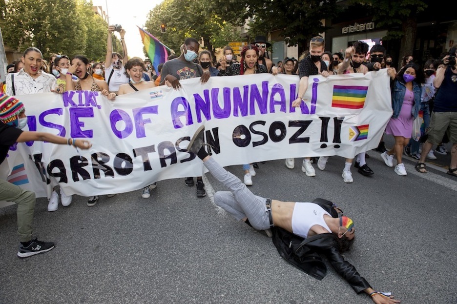 La de Iruñea ha sido una de las convocatorias más festivas. (Iñigo URIZ/FOKU) La de Iruñea ha sido una de las convocatorias más festivas. (Iñigo URIZ/FOKU)