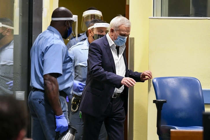 Jovica Stanisic, exjefe del servicio de inteligencia de Serbia, ha comparecido este miércoles ante el Mecanismo Residual Internacional de Tribunales Penales de la ONU (IRMCT) en La Haya. (Piroschka VAN DE WOUW | AFP)