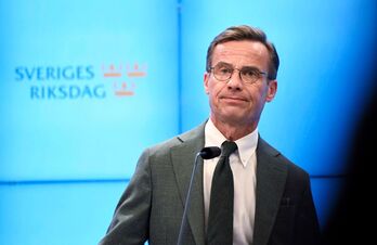 El líder conservador sueco, Ulf Kristersson. (Stina STJERNKVIST/AFP)