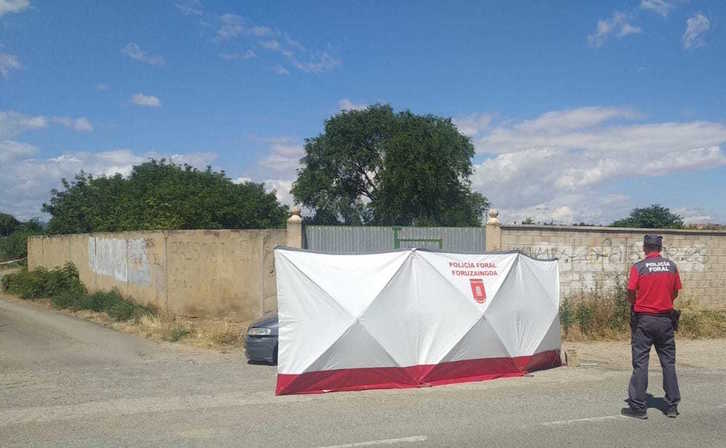 Lugar en el que se ha producido un crimen machista en Erribera de Nafarroa. (POLICÍA FORAL)