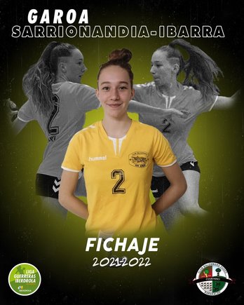Garoa Sarrionandia-Ibarra, procedente del San Adrián, es el tercer fichaje del Zuazo. 