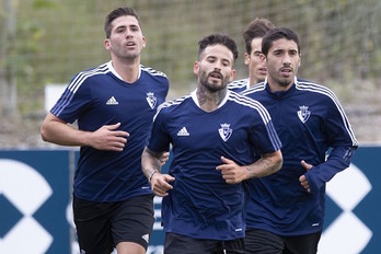 Imagen del primer entrenamiento realizado hoy en Tajonar (OSASUNA)