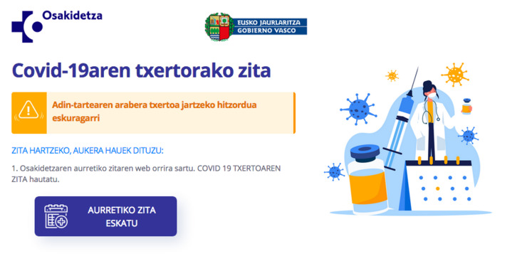 Las citas, en la web de Osakidetza.