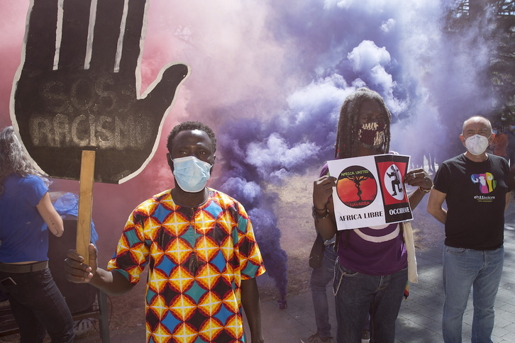 Protesta antirracista en Iruñea. (Iñigo URIZ/FOKU(