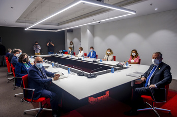 Reunión del Consejo Vasco de Finanzas en Lakua, esta tarde. (Jaizki FONTANEDA/FOKU)