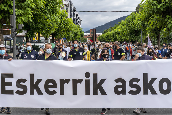 Manifestación celebrada este miércoles en Laudio. (Marisol RAMIREZ/FOKU)