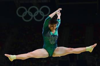 Alexa Moreno, durante un ejercicio. (Emmanuel DURAND/AFP)
