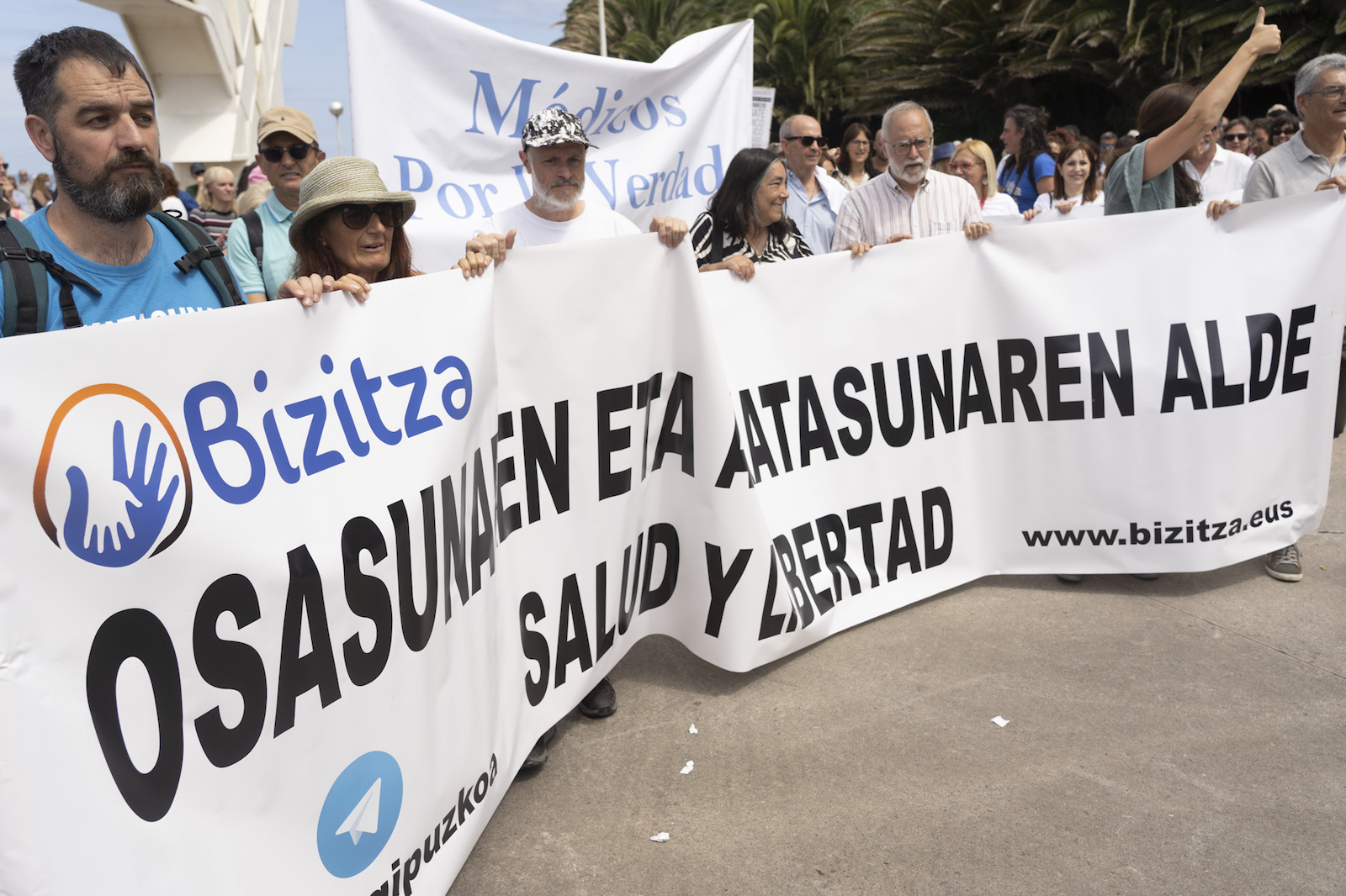Cabecera de la manifestación celebrada en Donostia. (Jagoba MANTEROLA/FOKU)