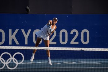 Muguruza, en plena competición olímpica. (ITF)