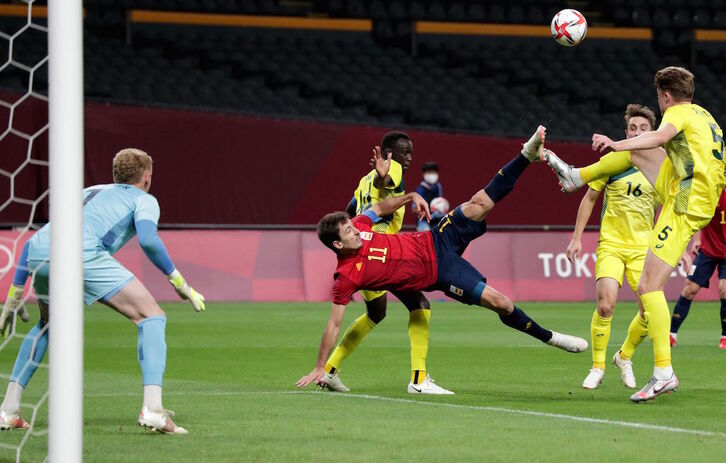Oyarzabal ha liderado el ataque de la selección española. (Asano IKKO / AFP)