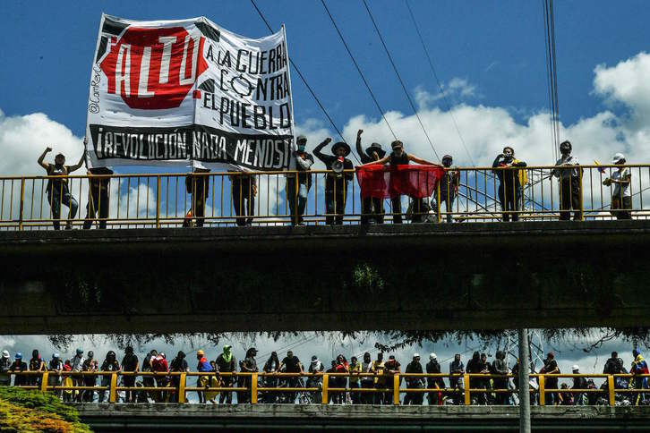 Protesta realizada el pasado día 20 en Medellín con motivo del Día de la Independencia del país. (Joaquín SARMIENTO / AFP)