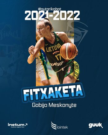 Cartel con el que Lointek Gernika ha anunciado a su último fichaje. (LOINTEK GERNIKA)