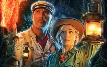 Dwayne Johnson con la antorcha y Emily Blunt con el farol. (NAIZ)