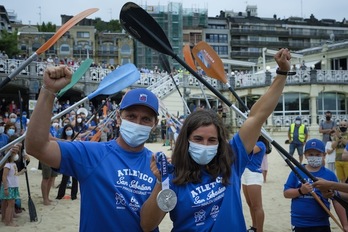 Después del recibimiento del jueves en Donostia, Maialen Chourraut vivirá un nuevo recibimiento en Lasarte-Oria el martes. (Jon URBE / FOKU)