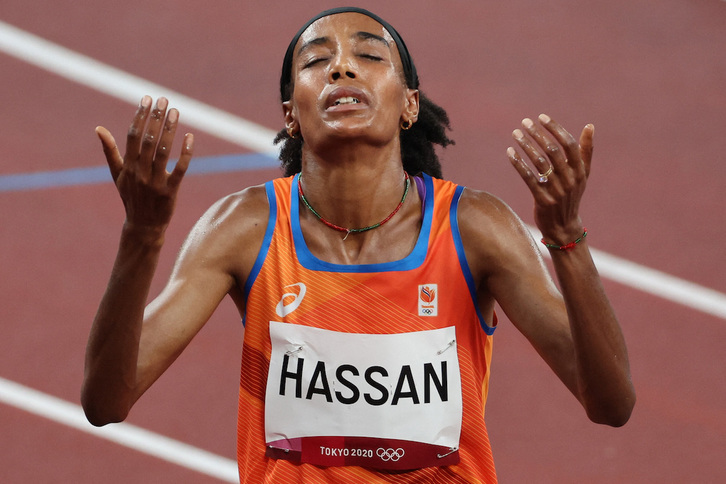 Sifan Hassan, intratable en la final de 5.000 metros. (Giuseppe CACACE/AFP)