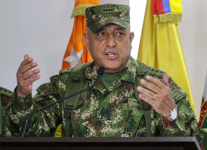 Luis Fernando Navarro, actual comandante en jefe del Ejército colombiano. (Juan Pablo PINO | AFP)