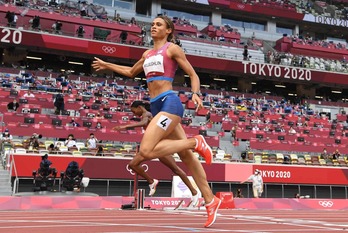 La atleta estadounidense Sydney McLaughlin. (Jewel SAMAD / AFP)