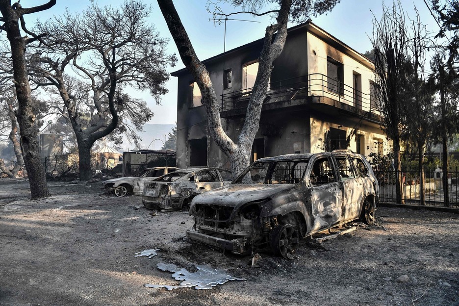 Daños causados por el incendio de Grecia. (AFP)