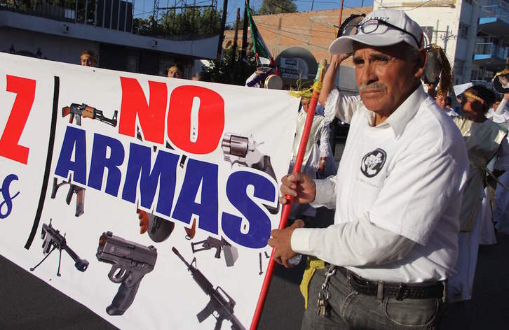 Manifestación contra la violencia y las armas en Ciudad Juárez. (Herika MARTÍNEZ/AFP)